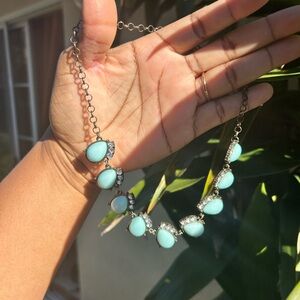 J Crew Angelica Teardrop Statement Necklace Teal